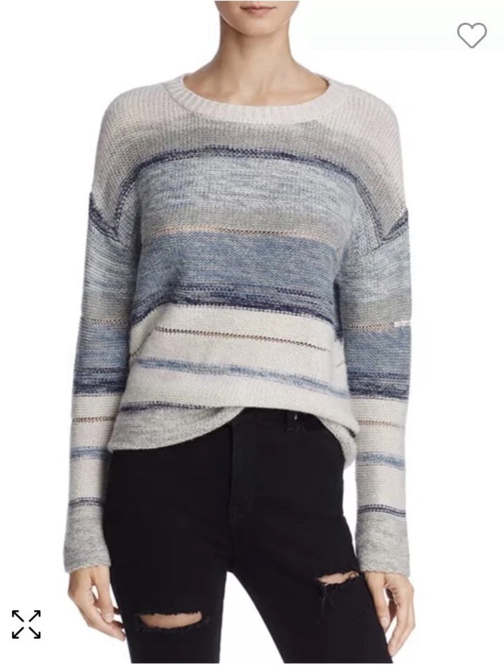 Rails Daphne Swiss Alps Stripes
Wool Cashmere Crew Neck
Sweater Womens
Size L